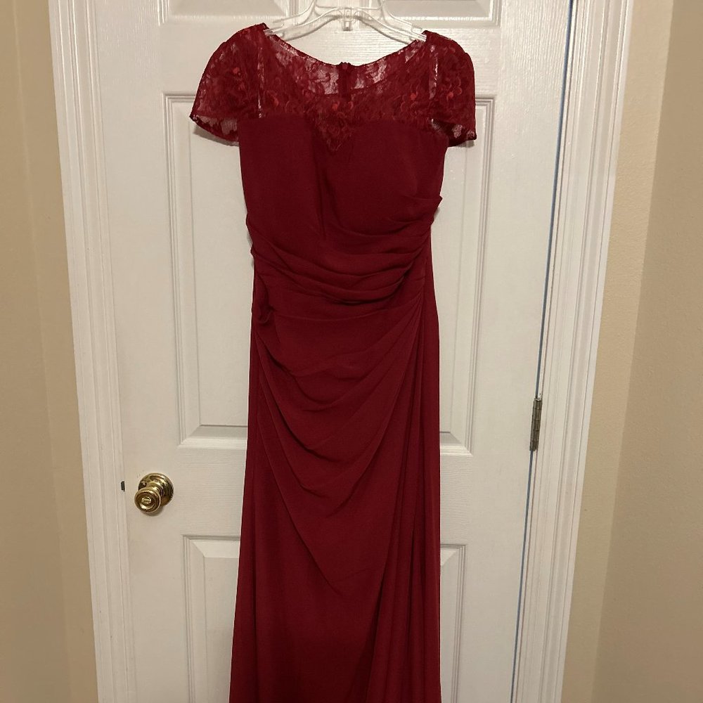 burgundy mother of the bride dress